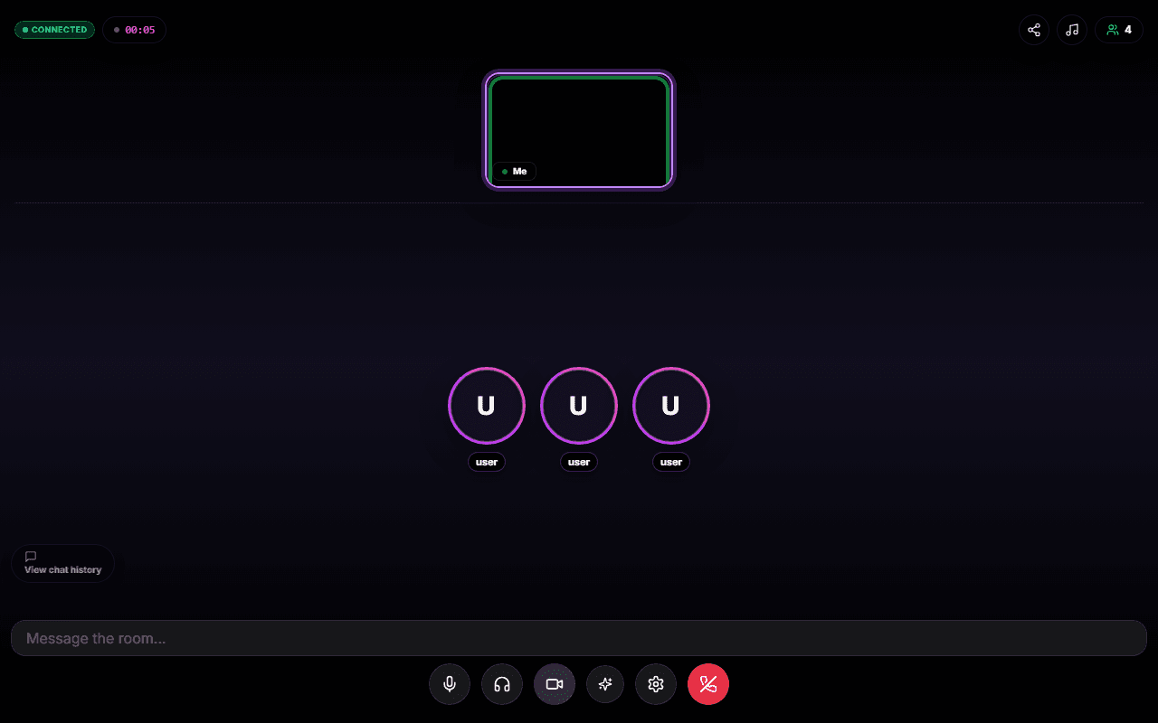 Party Room: a live call with ten people